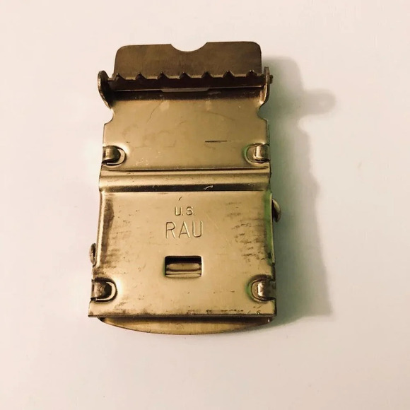 Vintage Lot of 2 US Brass Web Belt Buckle Made  in USA RAU - Picture 14 of 14